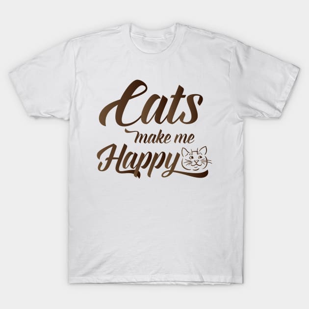 Cats make me Happy T-Shirt by DJOU